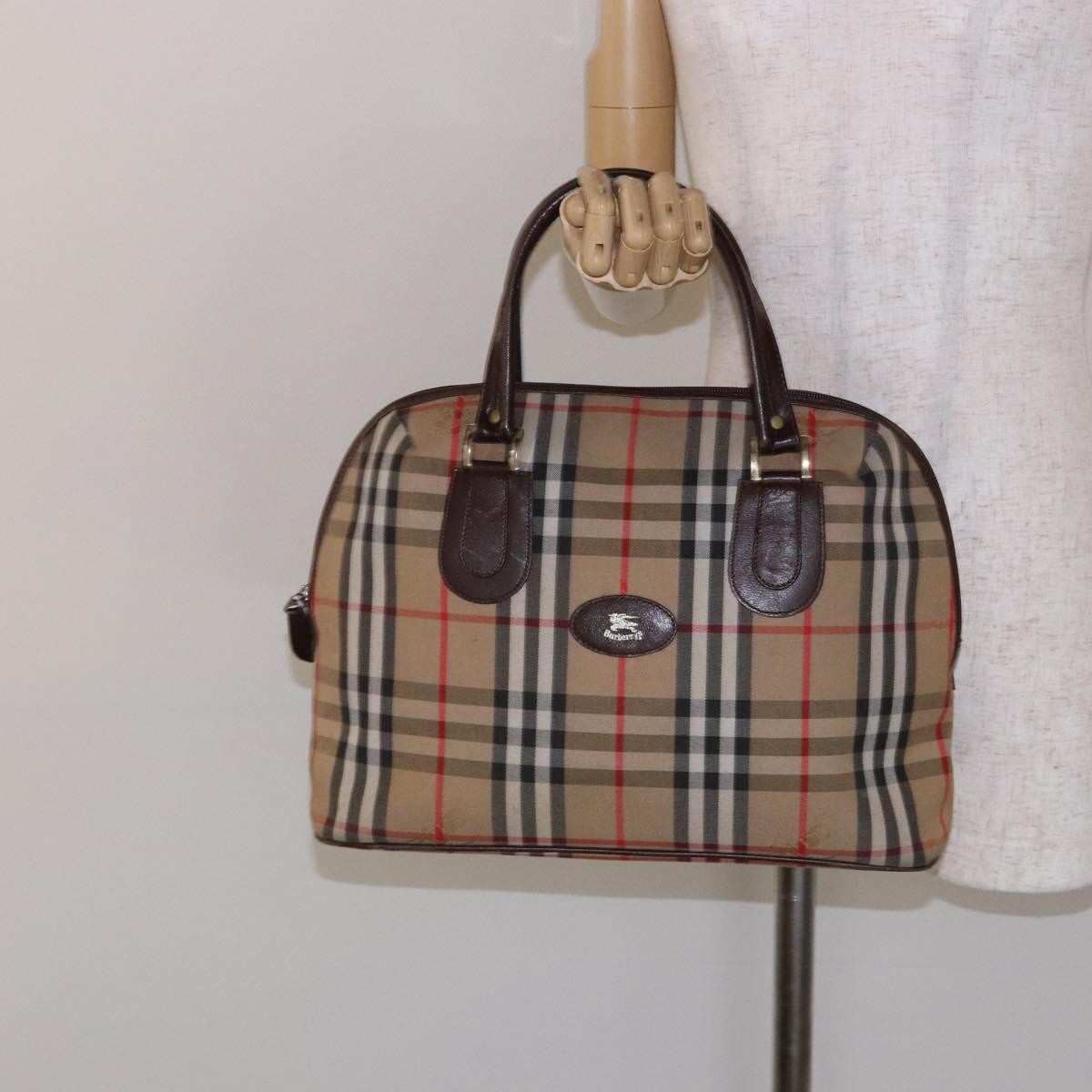 Burberry Nova Check Handbag Nova Check Canvas, BEIGE, CANVAS, Handbag