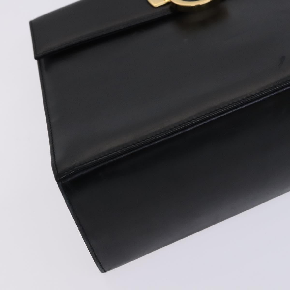 Salvatore Ferragamo Gancini Convertible Top Handle Bag Leather, BLACK, LEATHER, Handbag