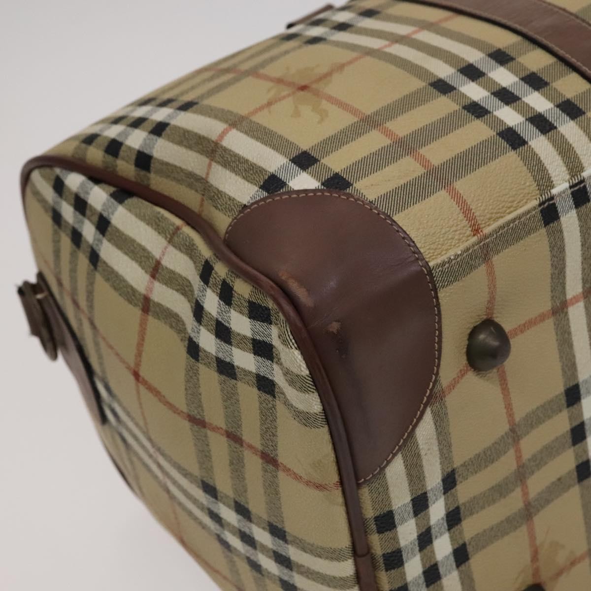 Burberry Convertible Weekend Duffle Bag Haymarket Coated Canvas, BEIGE, CANVAS, Travel bag