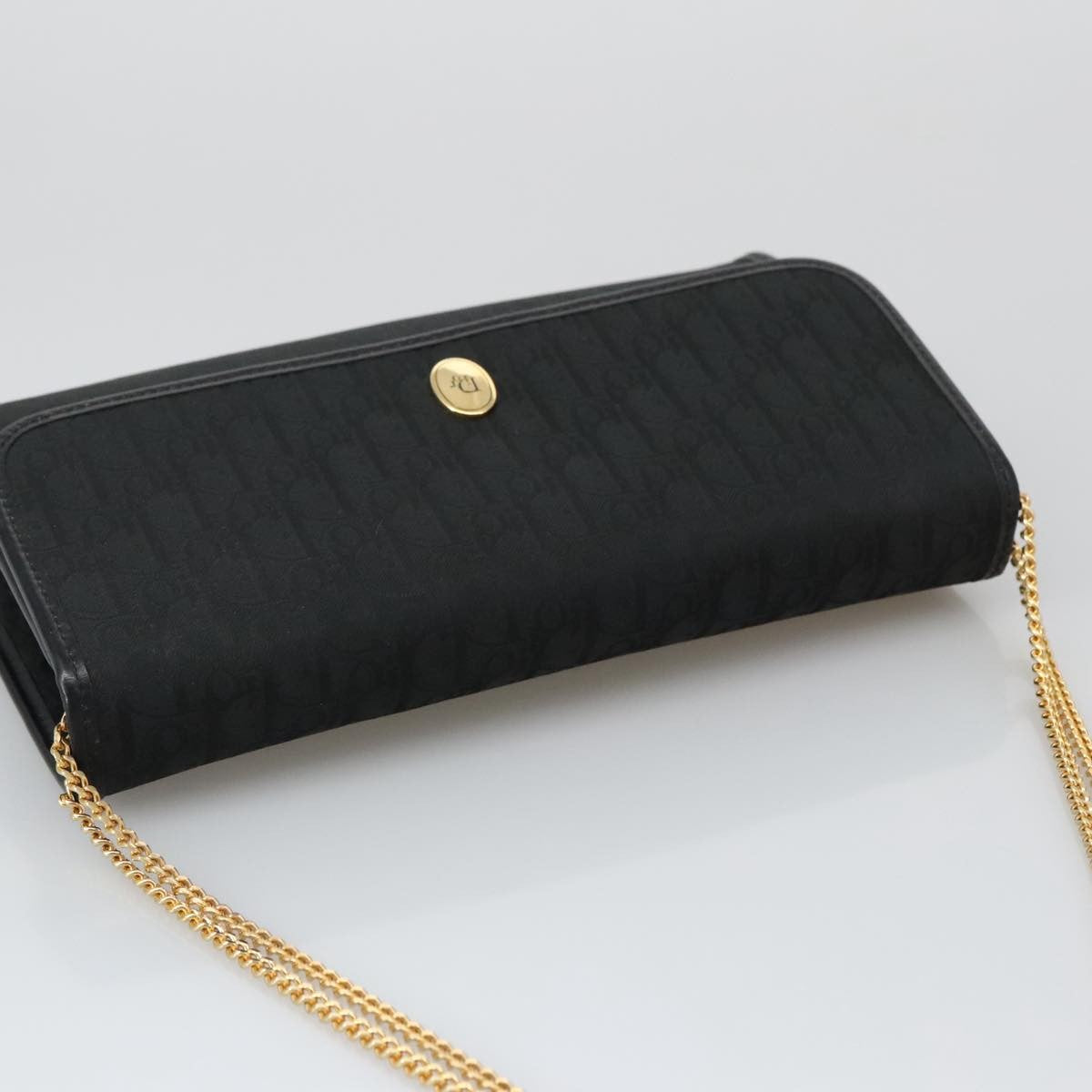 Christian Dior Vintage Trotter Crossbody Bag Canvas, BLACK, CANVAS, Shoulder bag