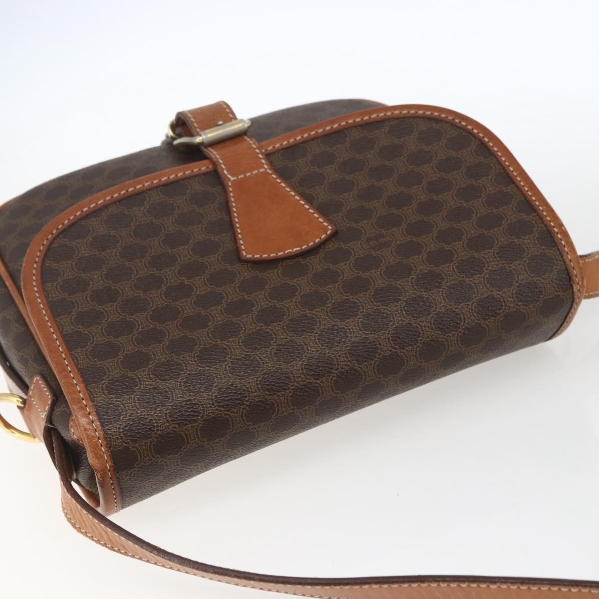 Celine Macadam Shoulder Bag PVC Leather, BROWN, PVC, Shoulder bag