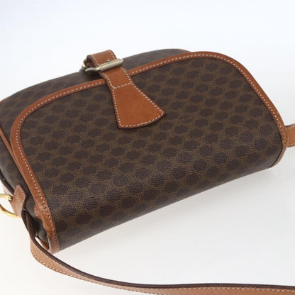 Celine Macadam Shoulder Bag PVC Leather, BROWN, PVC, Shoulder bag
