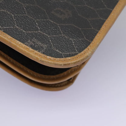 Christian Dior Vintage Honeycomb Flap Crossbody Bag Canvas and Leather, BLACK, CANVAS, Crossbody bag