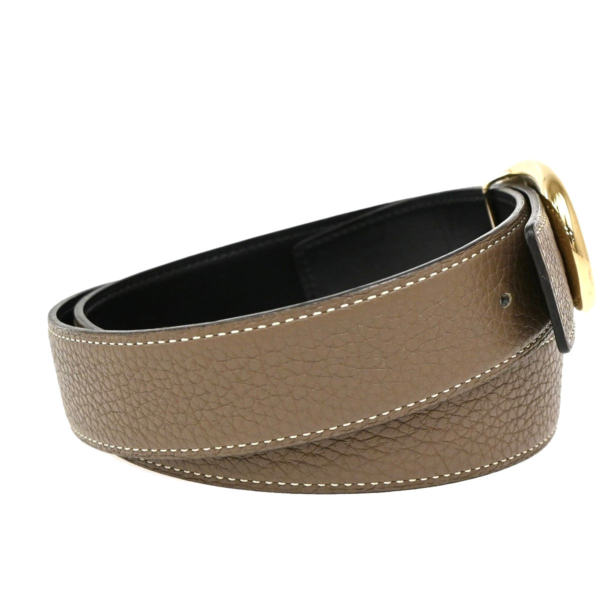 Hermes Chaine D'Ancre Reversible Belt Leather, BROWN, LEATHER, Belts