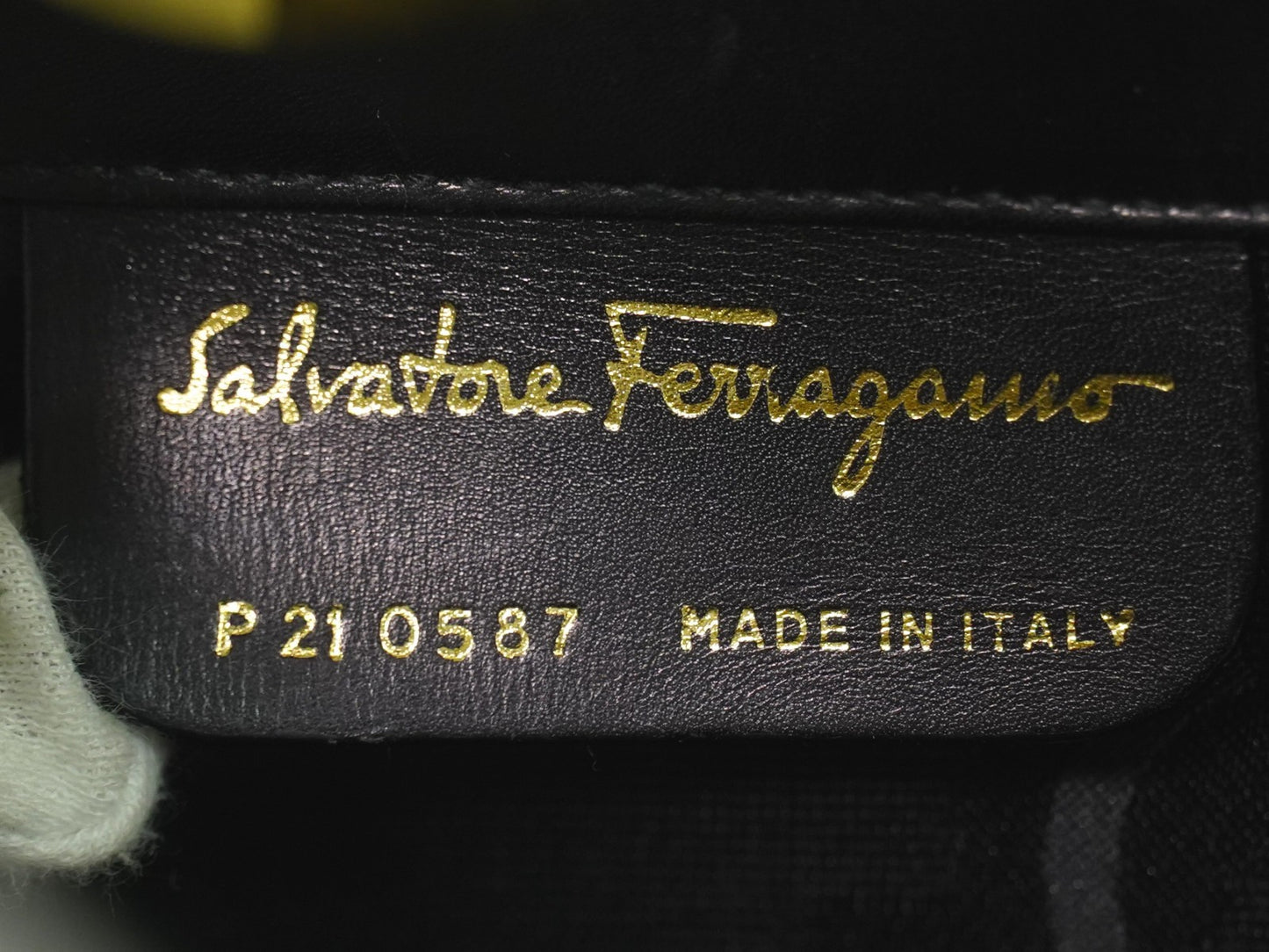 Salvatore Ferragamo Vintage Gancini Chain Shoulder Bag Leather, BLACK, LEATHER, Shoulder bag