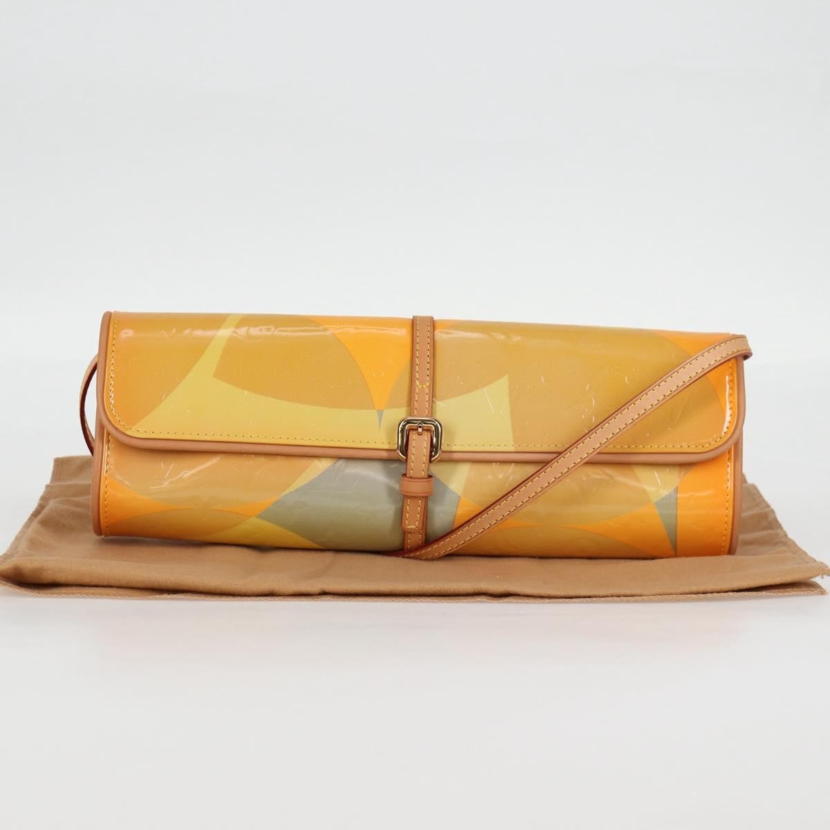 Louis Vuitton Fleurs Pochette Printed Monogram Vernis, YELLOW, PATENT_LEATHER, Shoulder bag