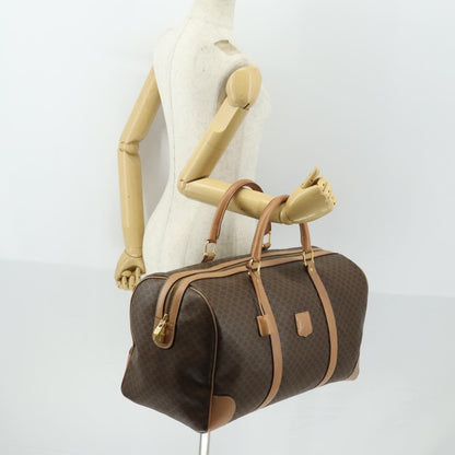 Celine Vintage Duffle Bag Canvas and Leather, BROWN, CANVAS, Travel bag
