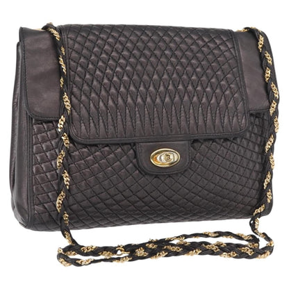 Bally Vintage Shoulder Bag Leather, BLACK, LEATHER, Shoulder bag