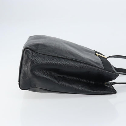 Salvatore Ferragamo Vintage Vara Bow Tote Lizard Embossed Leather, BLACK, LEATHER, Tote bag