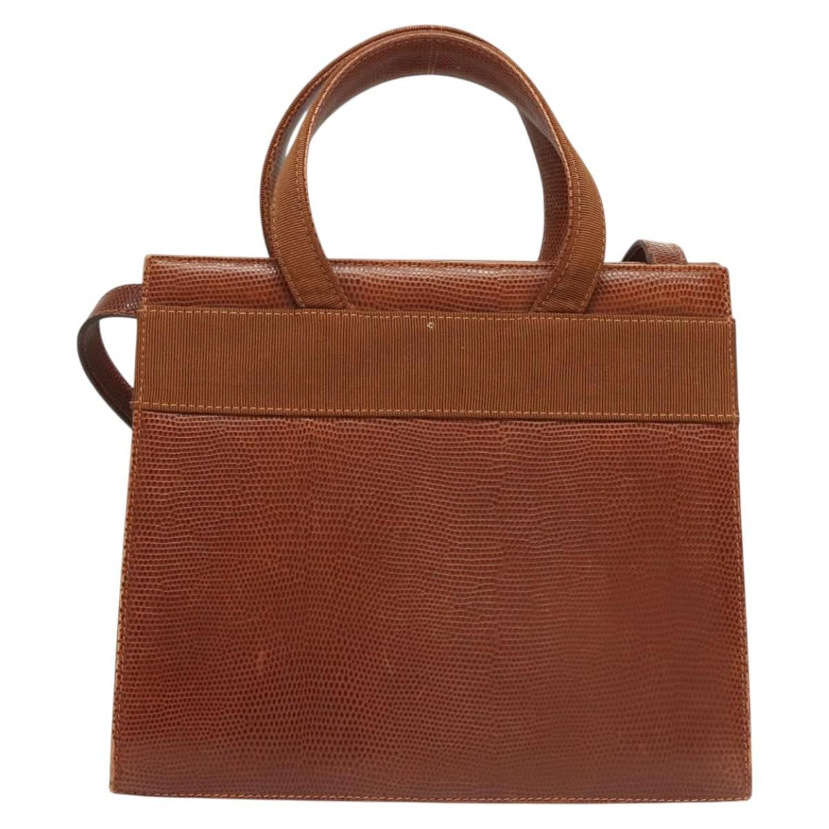 Salvatore Ferragamo Convertible Vara Bow Tote Leather, BROWN, LEATHER, Handbag