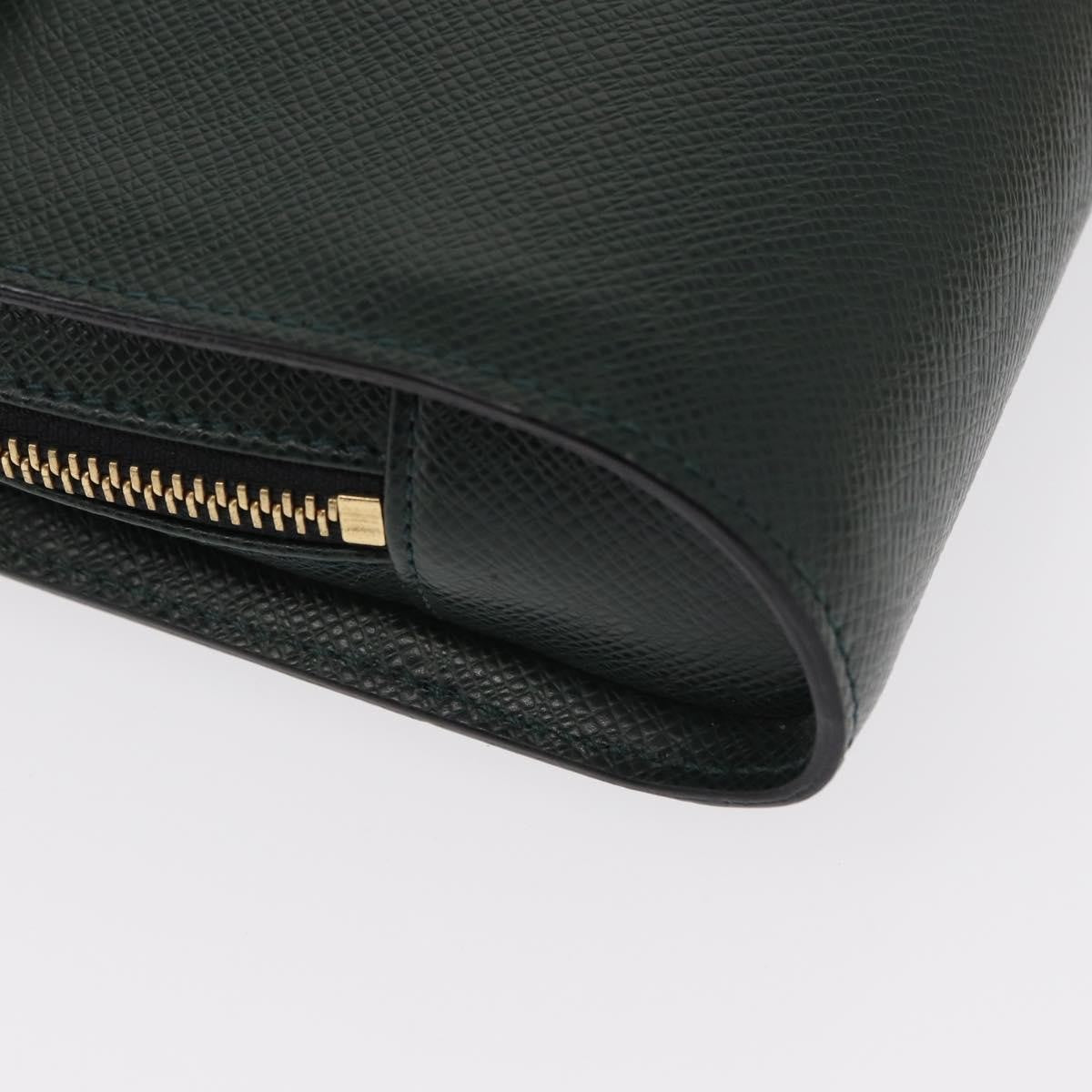 Louis Vuitton Pochette Baikal Clutch Taiga Leather, GREEN, LEATHER, Clutche & pouche