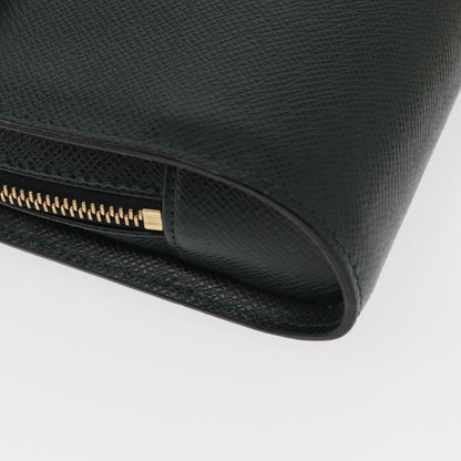 Louis Vuitton Pochette Baikal Clutch Taiga Leather, GREEN, LEATHER, Clutche & pouche