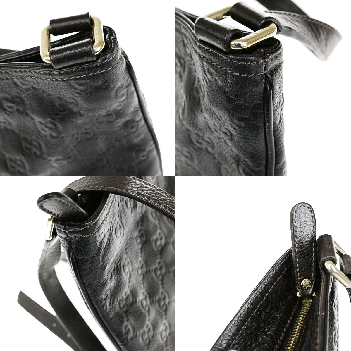 Gucci Guccissima Shoulder bag, Brown, Leather, Shoulder Bag