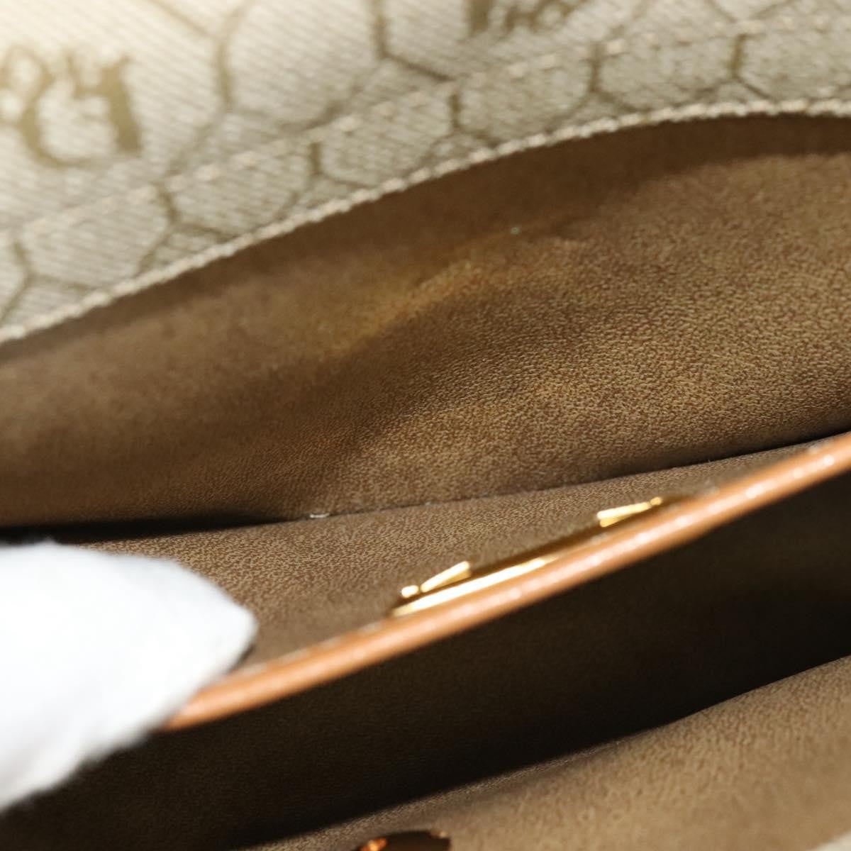 Christian Dior Vintage Honeycomb Flap Crossbody Bag Canvas and Leather, BEIGE, CANVAS, Crossbody bag