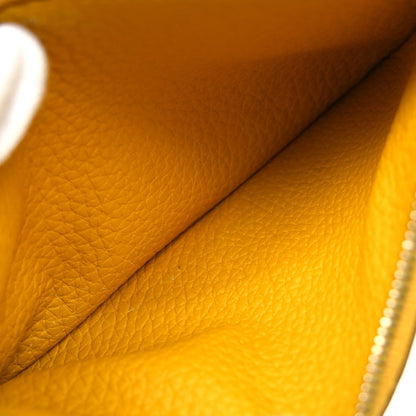 Hermes Dogon Duo Combined Wallet Leather, Yellow, Leather, Wallet