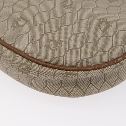 Christian Dior Vintage Honeycomb Shoulder Bag Canvas and Leather, BEIGE, CANVAS, Shoulder bag