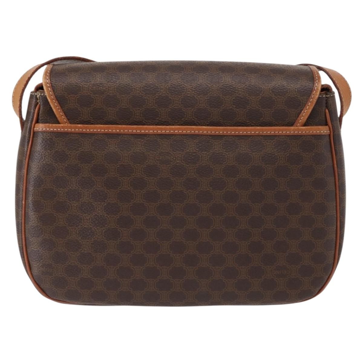 Celine Macadam Shoulder Bag Canvas, BROWN, CANVAS, Shoulder bag