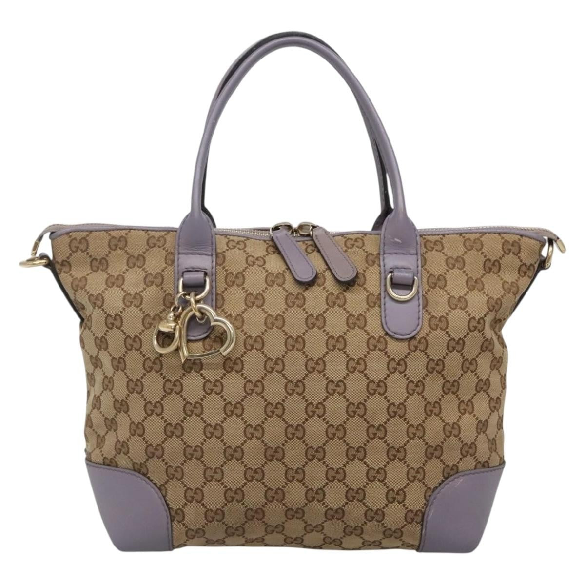 Gucci Convertible Belted Tote GG Canvas with Leather, BEIGE, CANVAS, Tote bag