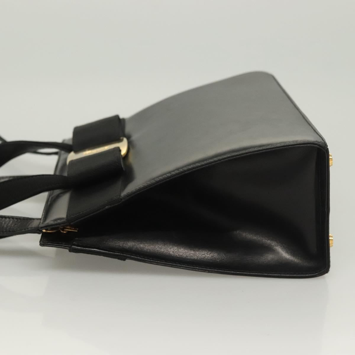 Salvatore Ferragamo Convertible Vara Bow Tote Leather, BLACK, LEATHER, Handbag