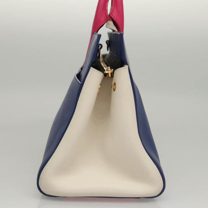 Saint Laurent Rive Gauche Cabas Leather, BLUE, LEATHER, Tote bag