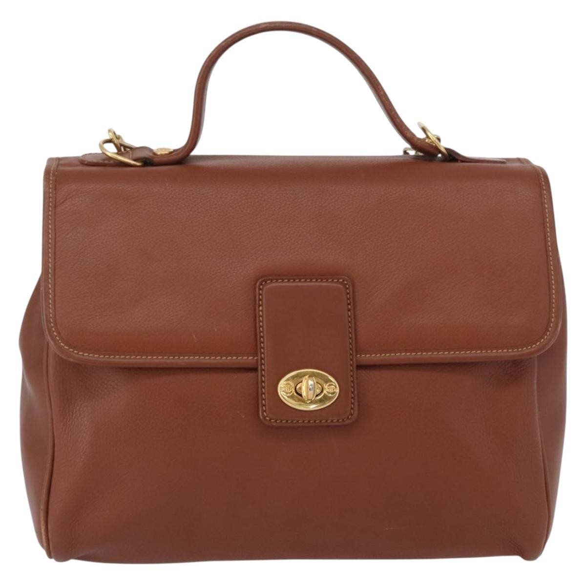Gucci Vintage Handbag Leather, BROWN, LEATHER, Handbag