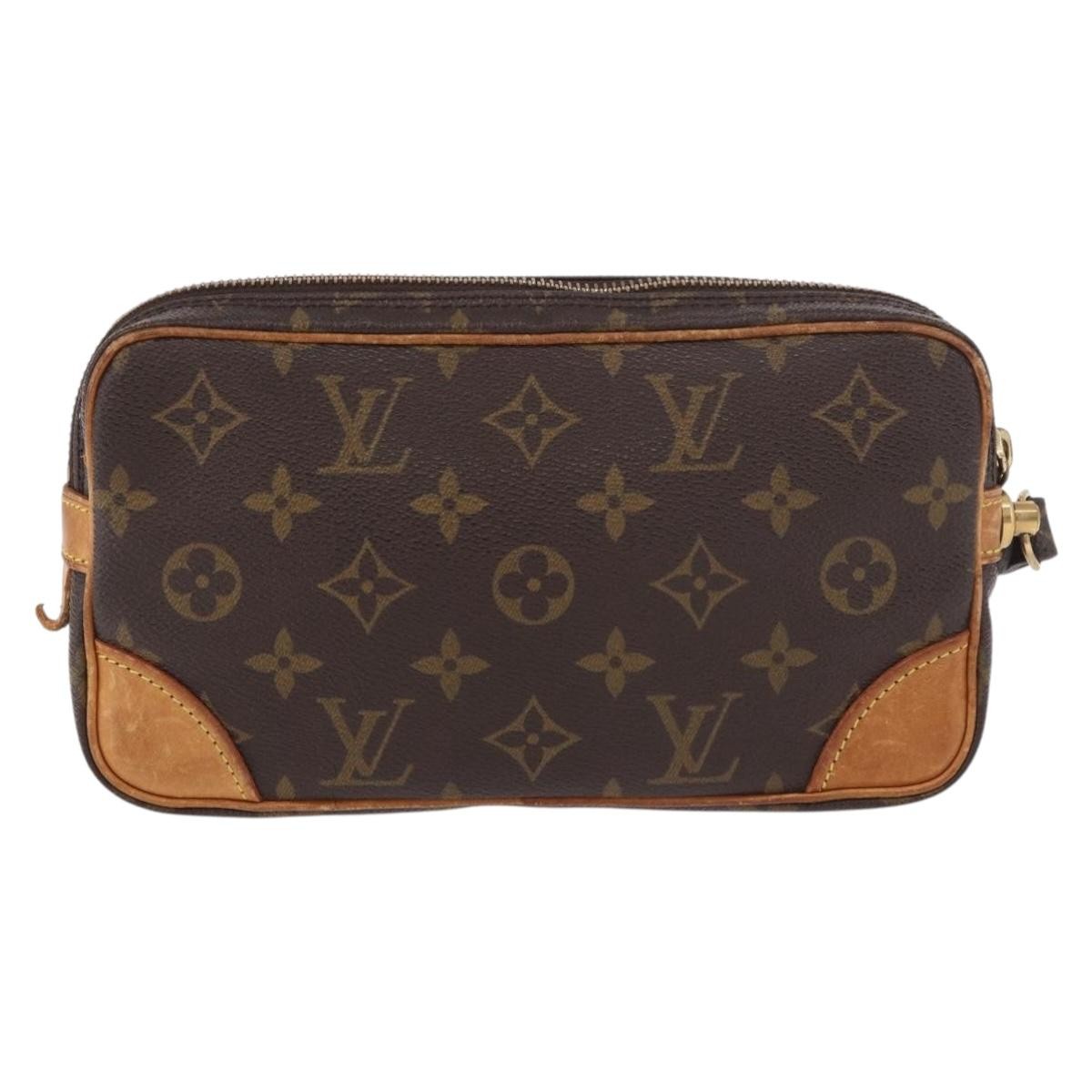Louis Vuitton Marly Dragonne Clutch Monogram Canvas, Brown, Canvas, Clutch