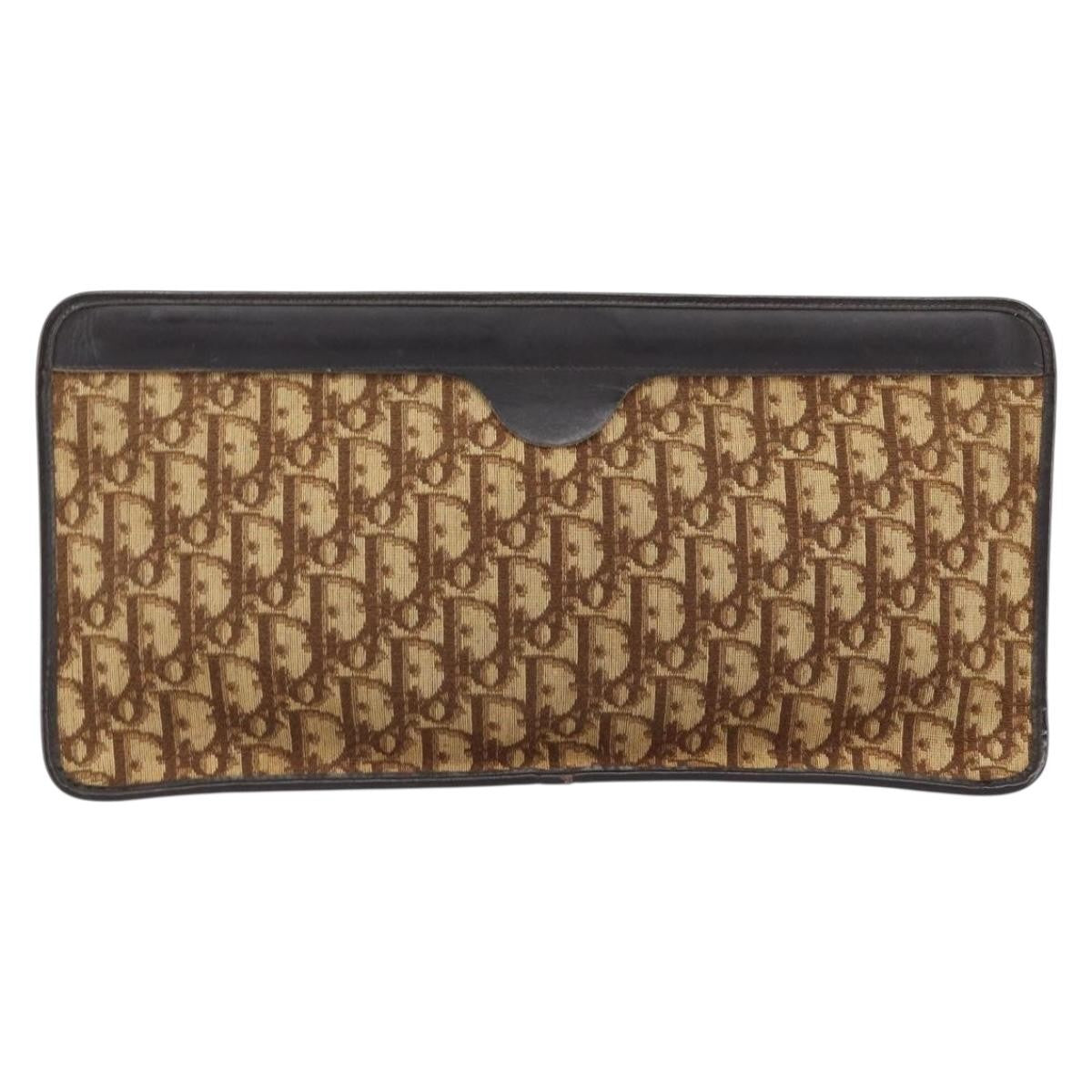 Christian Dior Vintage Trotter Pouch Canvas, BROWN, CANVAS, Clutche & pouche