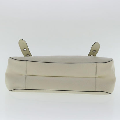Salvatore Ferragamo Gancini handbag Leather, WHITE, LEATHER, Shoulder bag