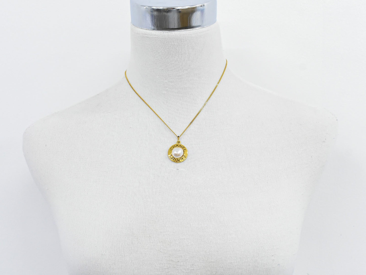 Chanel Chain Around Pearl Necklace Metal with Faux Pearls, GOLD, GOLD_PLATED, Pendant & Charms