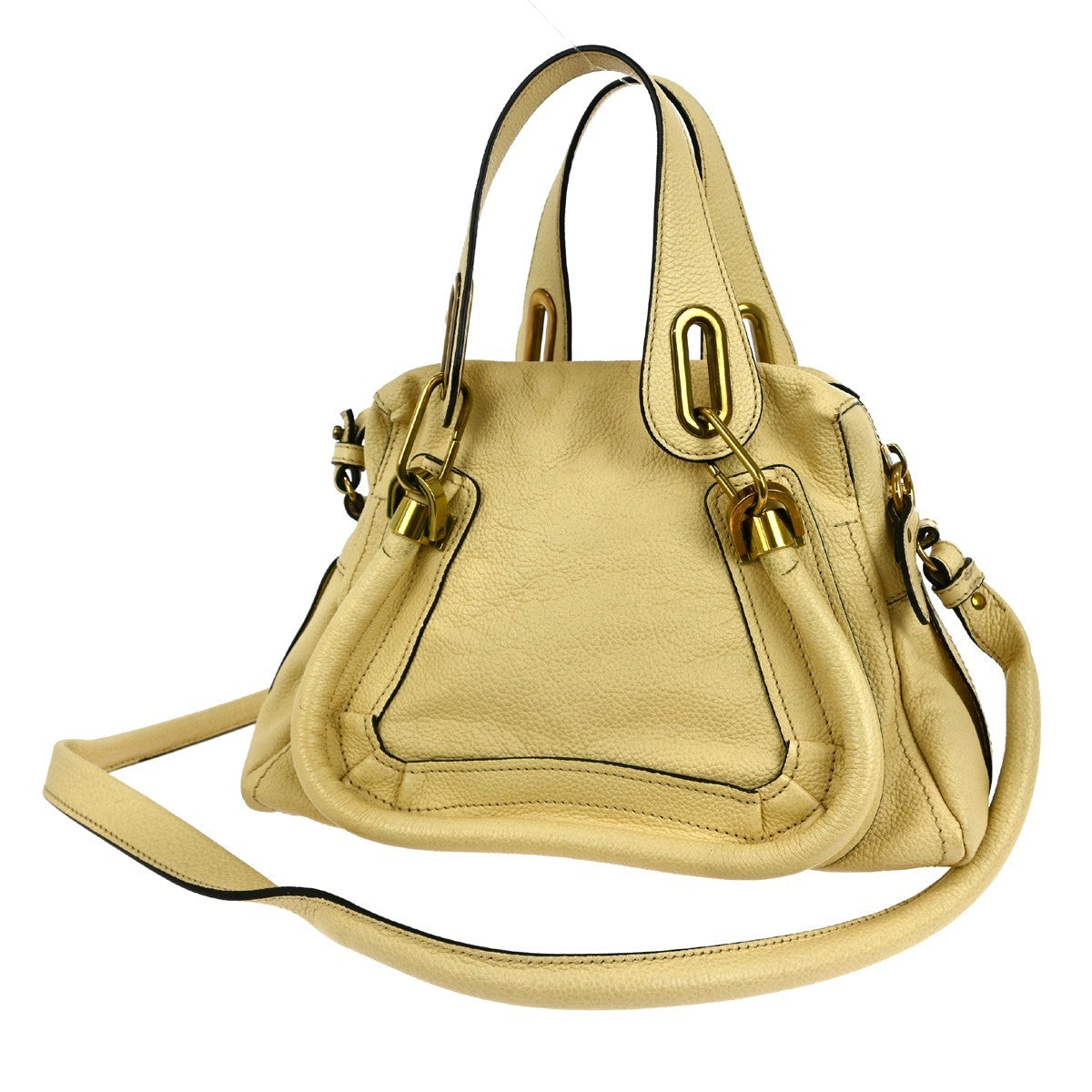 Chloe Paraty Top Handle Bag Leather, BEIGE, LEATHER, Handbag