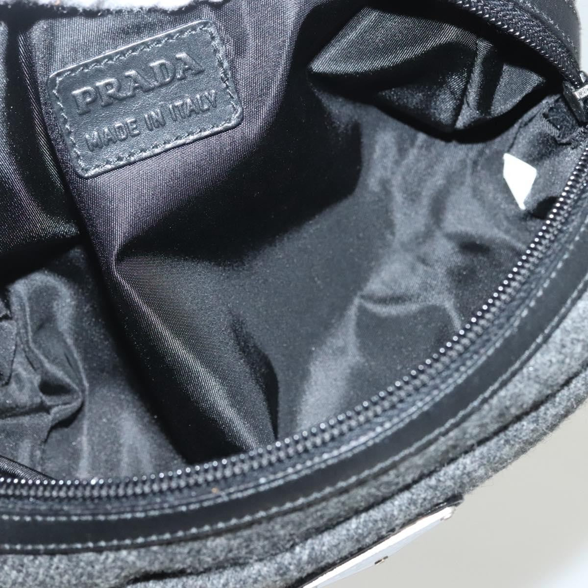 Prada Pochette Wool, BLACK, WOOL, Clutche & pouche