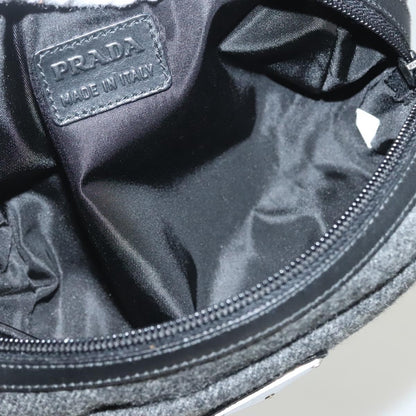 Prada Pochette Wool, BLACK, WOOL, Clutche & pouche
