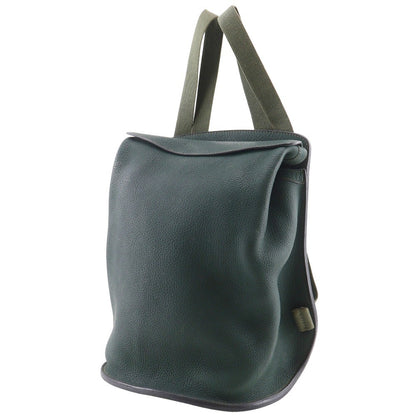 Hermes Sherpa Backpack Clemence, GREEN, LEATHER, Backpack