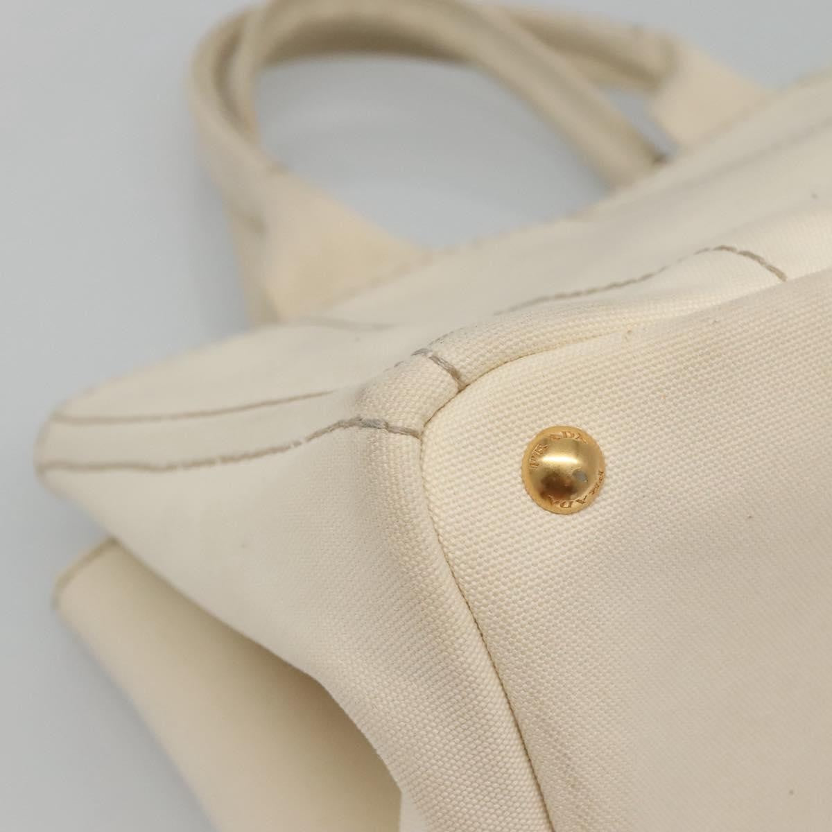 Prada Canapa Tote Canvas, White, Canvas, Tote Bag