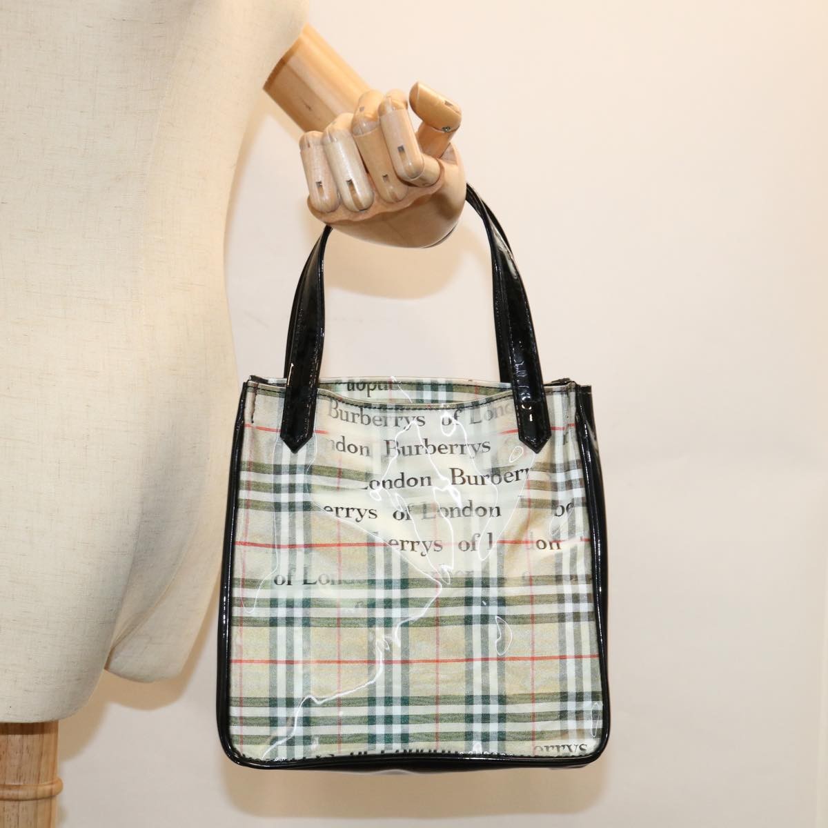 Burberry Nova Check Handbag Nylon, BEIGE, NYLON, Handbag