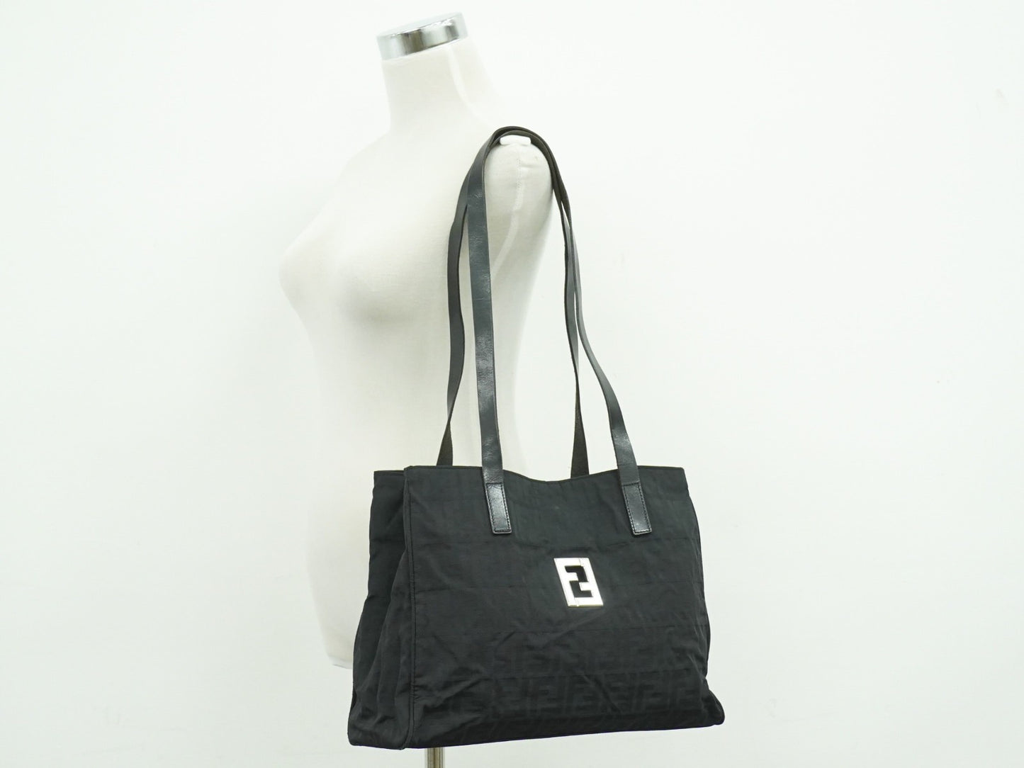 Fendi Zucca Tote bag Canvas, Black, Canvas, Tote Bag