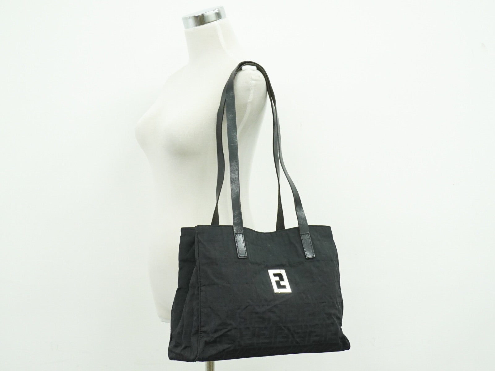 Fendi Zucca Tote bag Canvas, Black, Canvas, Tote Bag