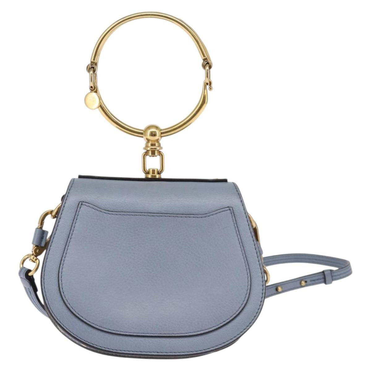 Chloe Nile Crossbody Bag Leather, BLUE, LEATHER, Crossbody bag