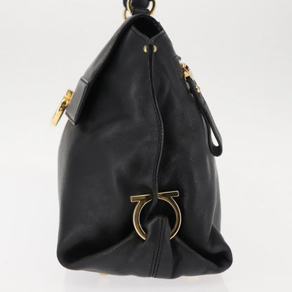 Salvatore Ferragamo Sofia Satchel Leather, BLACK, LEATHER, Handbag