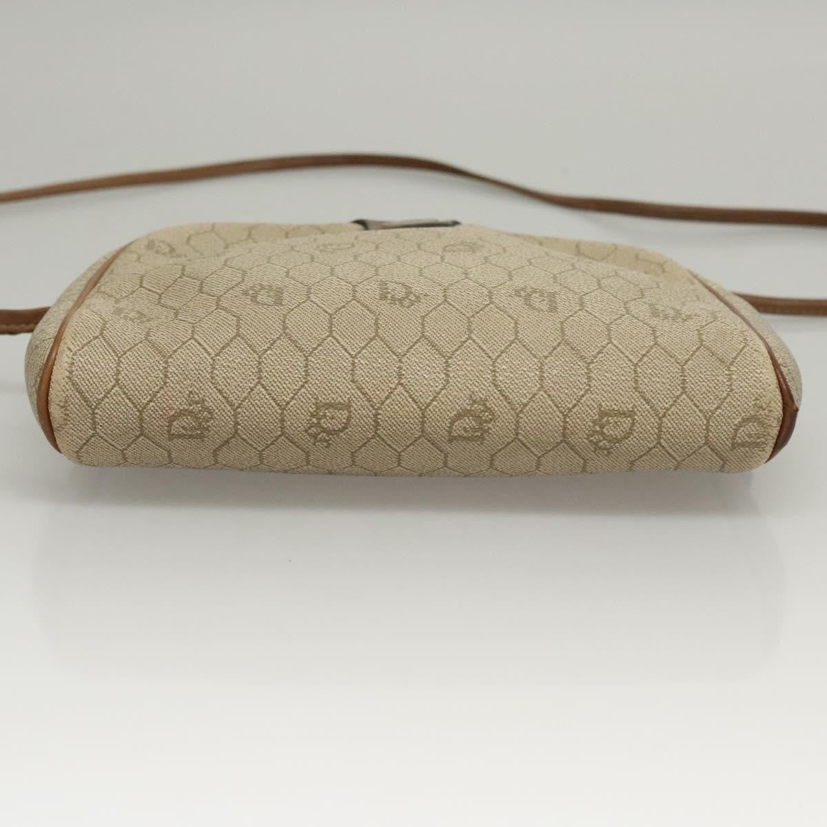 Christian Dior Vintage Honeycomb Shoulder Bag Canvas, BEIGE, CANVAS, Shoulder bag