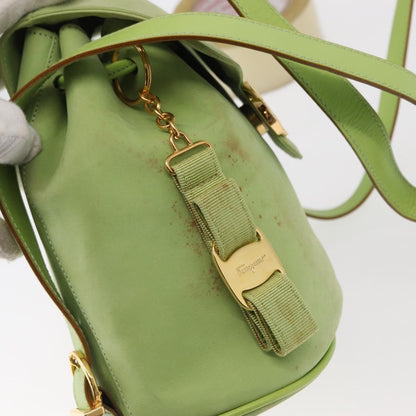 Salvatore Ferragamo Gancini Backpack Suede, GREEN, SUEDE, Backpack
