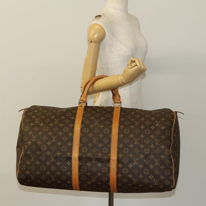 Louis Vuitton Keepall Bag Monogram Canvas, BROWN, CANVAS, Travel bag