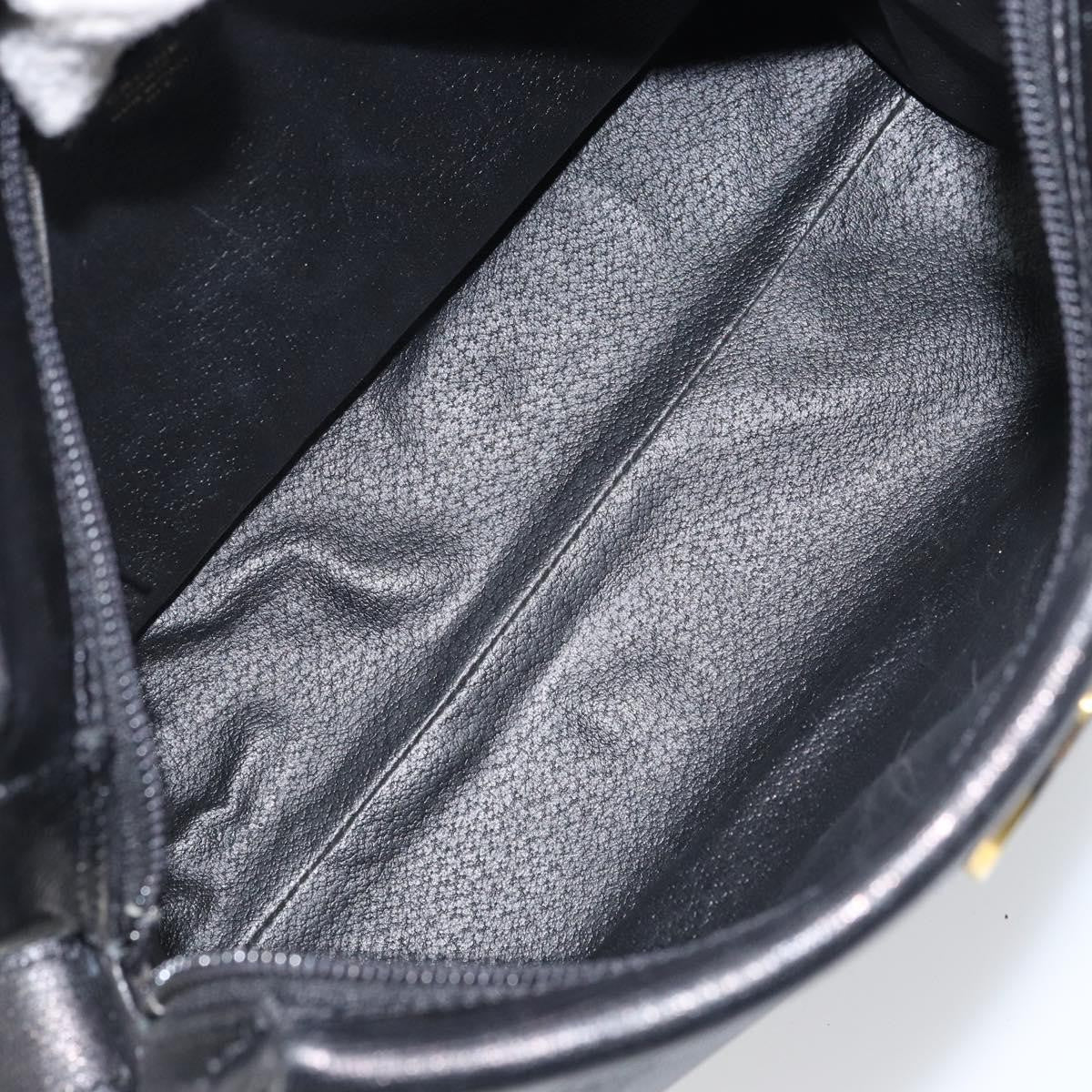 Celine Circle Logo Shoulder Bag Leather, BLACK, LEATHER, Shoulder bag