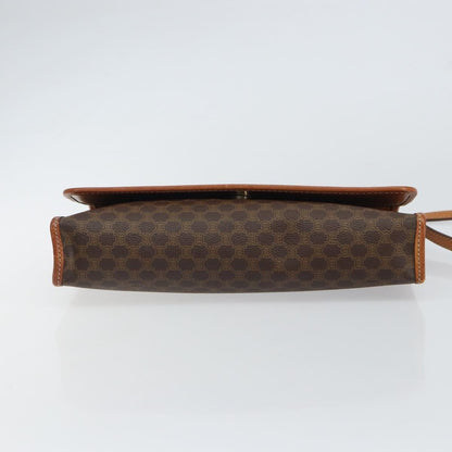 Celine Vintage Macadam Shoulder Bag Canvas and Leather, BROWN, CANVAS, Shoulder bag