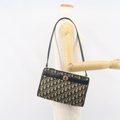 Christian Dior Vintage Trotter Shoulder Bag Canvas, NAVY, CANVAS, Shoulder bag