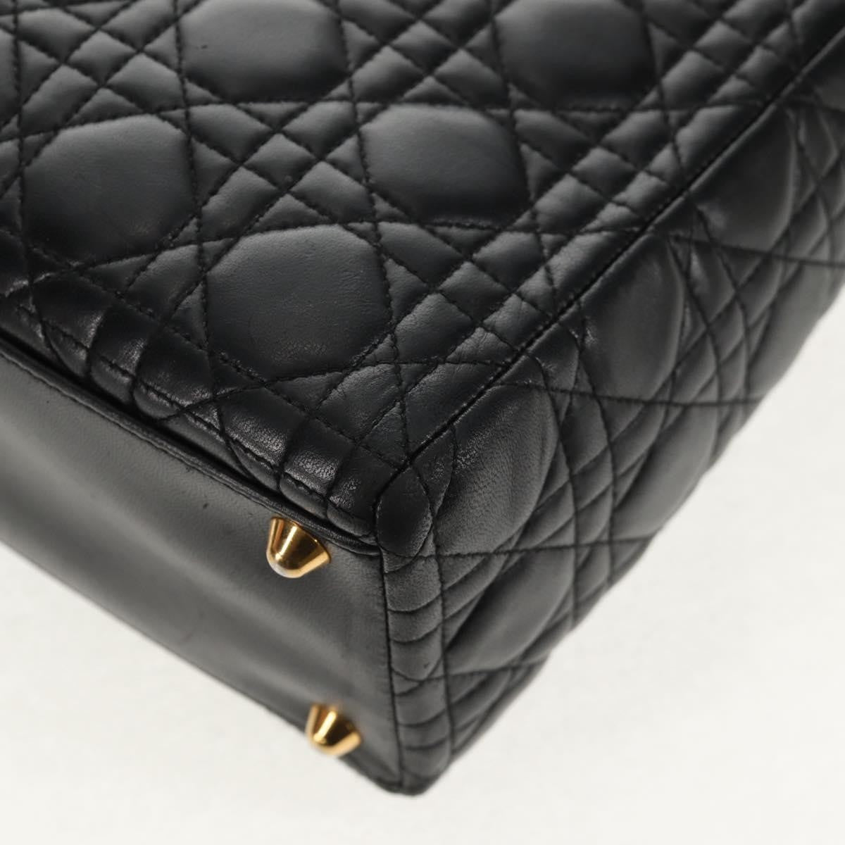 Christian Dior Vintage Lady Dior Bag Cannage Quilt Lambskin, BLACK, LEATHER, Handbag
