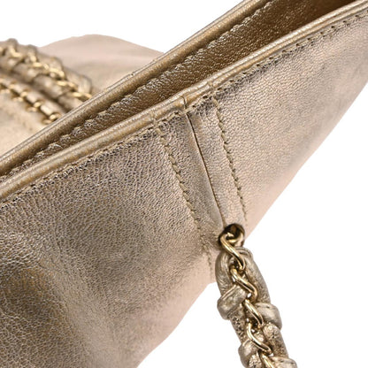 Chanel Luxe Ligne Zipped Tote Leather, GOLD, LEATHER, Tote bag