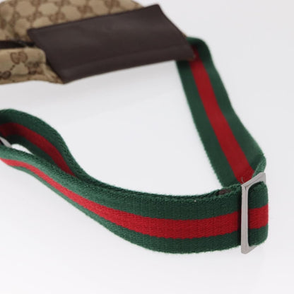 Gucci Vintage Double Belt Bag GG Canvas with Leather, BEIGE, CANVAS, Clutche & pouche