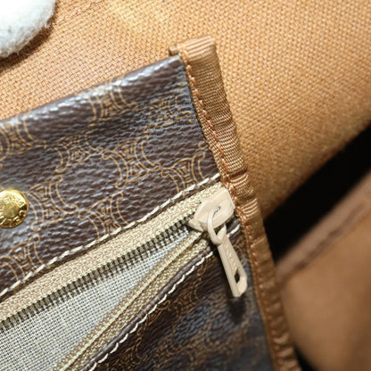 Celine Vintage Macadam Boston bag Canvas and Leather, BROWN, CANVAS, Travel bag