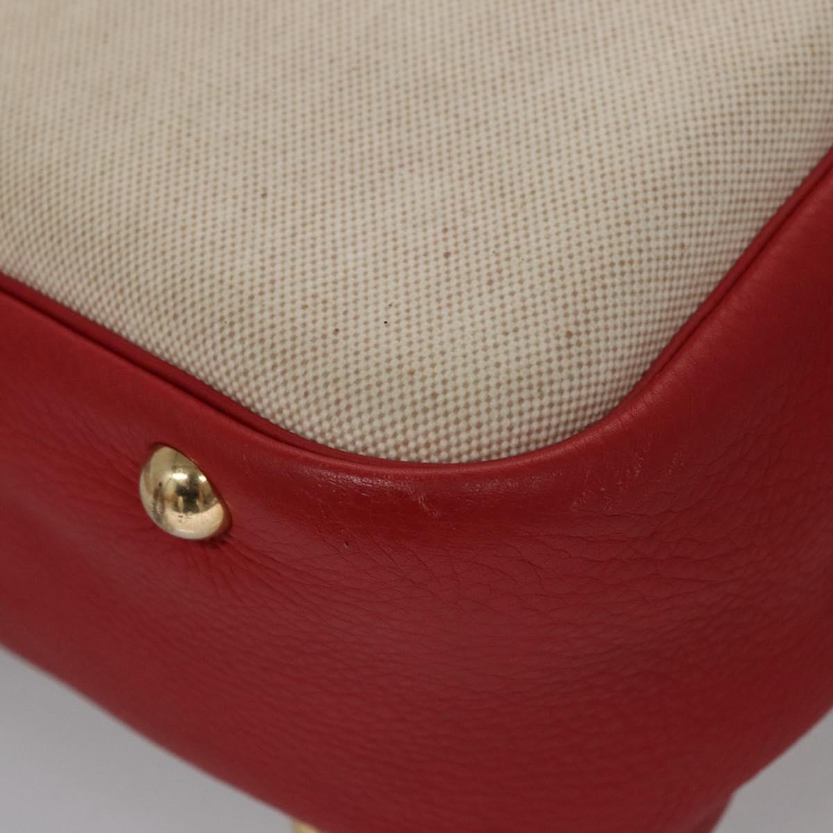 Hermes Victoria Messenger Bag Toile with Leather, BEIGE, CANVAS, Crossbody bag